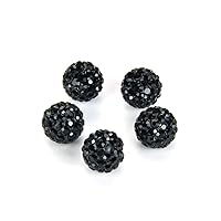 100pcs Adabele Grade A Suncatcher Crystal Rhinestone Pave Disco Ball 10mm Jet Black Polymer Clay Loose Bead Compatible with Shamballa All Other Jewelry Making DB10-23