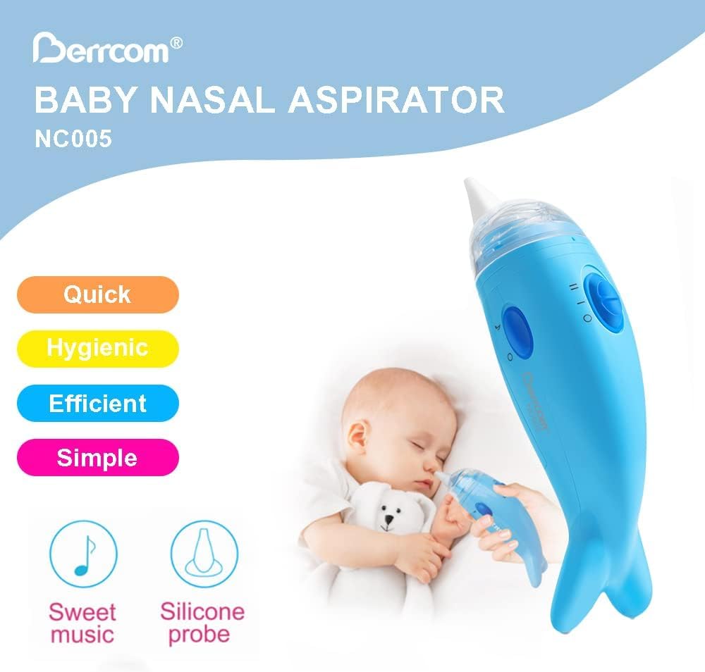 [Value Bundle] Berrcom Non Contact Infrared Forehead Thermometer for Adults and Kids JXB178 & Berrcom Baby Nasal Aspirator for Toddler NC005