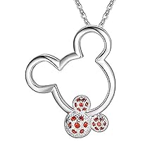 Round Cut Created Gemstone & Diamond Pendant,18