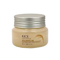 The Face Shop Rice Ceramide Moisturizing Cream- Rice Extract + Rice Bran Oil- Hydrating Targets Dryness, Brightening- Dermatologically Tested- Lightweight Moisturizer Face Cream- Korean Skin Care
