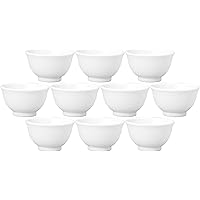 Set of 10 White Chinese Anti-5.1 inches (13 cm) Deep Bowls | Ramen Don [5.0 x 3.0 inches (12.8 x 7.5 cm), 16.1 fl oz (460 cc)]