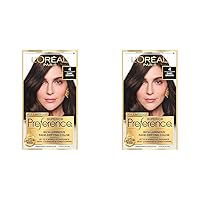 L'Oreal Paris Superior Preference Fade-Defying + Shine Permanent Hair Color, 4 Dark Brown, Pack of 2, Hair Dye