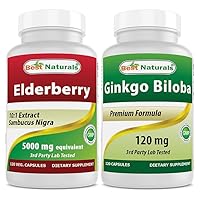 Best Naturals Elderberry 5000 mg & Ginkgo Biloba 120 mg