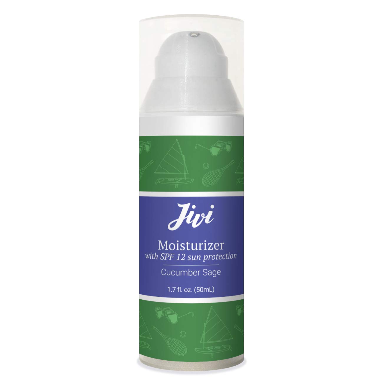 Face Moisturizer with SPF 12 Sun Protection (Cucumber Sage) | Reduces Redness and Prevents Sun Damage | 100% Natural with Organic Ingredients | Made for Sensitive and Oily Skin | 1.7 fl. oz.