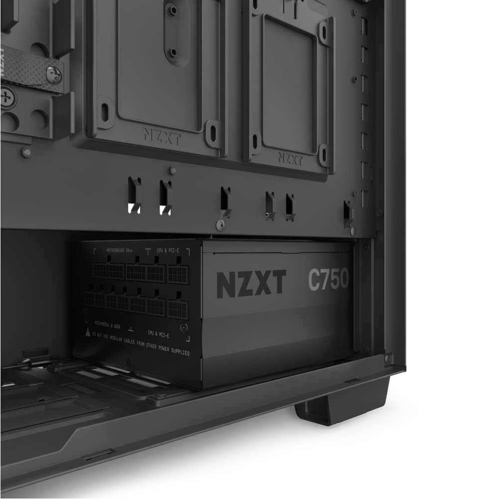 NZXT C750 PSU (2022) - PA-7G1BB-US - 750 Watt PSU - 80+ Gold Certified - Fully Modular - Sleeved Cables - ATX Gaming Power Supply