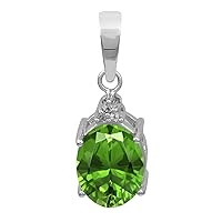 Multi Choice Oval Shape Gemstone 925 Sterling Silver Solitaire Side Stone Pendant Jewelry