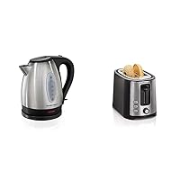 Hamilton Beach Electric Tea Kettle, Water Boiler & Heater (40880) and Hamilton Beach 2 Slice Extra Wide Slot Toaster (22633)