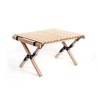 S'more Folding Picnic Table, Portable Camping Table with Carry Bag, Wood Outdoor Table for Picnic, Camping, Travel, Party, Beach, Garden, Patio, gailgating, BBQ,Easy to Assembly (S Size-60cm)