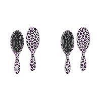 Wet Brush Original Detangler Brush - Pink Leopard, Safari - All Hair Types - Ultra-Soft Bristles Glide Through Tangles with Ease - Pain-Free Comb for Men, Women, Boys & Girls (Pack of 2)
