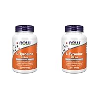 NOW Supplements, L-Tyrosine 500 mg, Supports Mental Alertness*, Neurotransmitter Support*, 120 Capsules (Pack of 2)