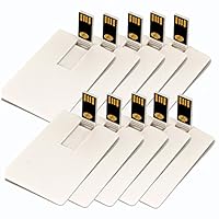 Wafer USB Bussiness Card Flash Drive Blank DIY Memory Stick Wholesale Bulk Pack 10 (4GB, White)