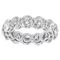 5.00 ct TW Lady's Round Cut Diamond Eternity Wedding Band Ring in 18 Kt White Gold