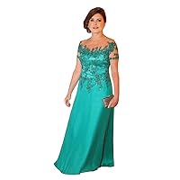 Lace Chiffon Sequins Short Sleeves Mother of The Bride Dresses Full-Length Celebrity Formal Party Evening Gowns