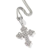 Hip Hop Jewelry Cross Pendant Sweater Necklace for Men Women with Chain Gold Filled Pave CZ Zricon Bling Necklace Rapper Accessories