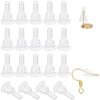 1 Box 100Pcs Small Earring Stoppers Silicone Earring Backs Clear Full Cover Safety Soft Hypoallergenic Earring Nuts Transparent Earring Stoppers for Studs Jewelry Making Supplies DIY Craft