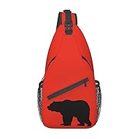 Bear Sling Backpack, Multipurpose Travel Hiking Daypack Rope Crossbody Shoulder Bag