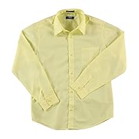 French Toast School Uniform Boys Long Sleeve Classic Dress Shirt, Yellow, 12 Husky