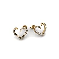 Natural Gemstone 14 kt Yellow Gold Heart Shape Women Minimal Stud Earrings | Natural Gemstones | Valentine's Gift