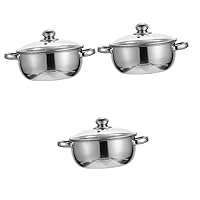 BESTOYARD 3 Pcs Stainless Steel Steamer Glass Noodle Soup Pot Baby Heavy