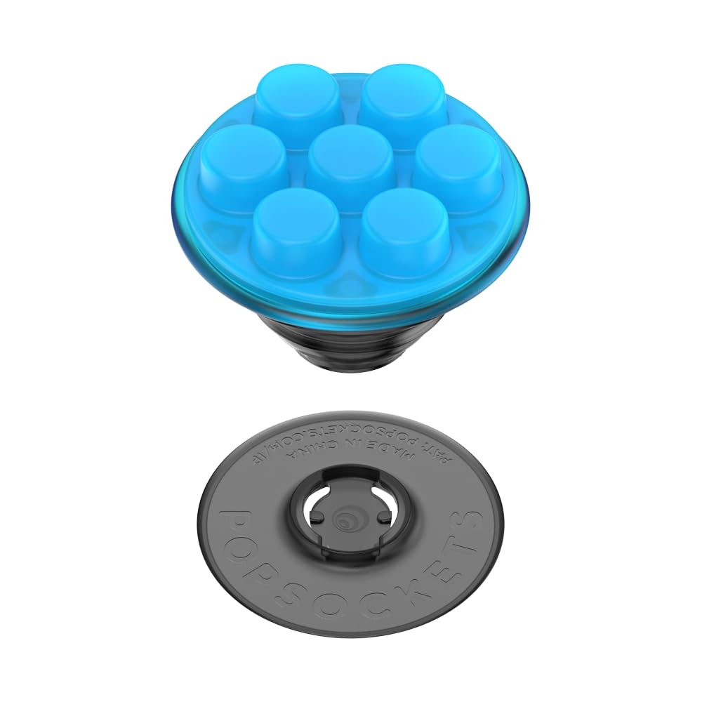 PopSockets Plant-Based Phone Grip with Expanding Kickstand, Eco-Friendly PopSockets for Phone - Translucent Popper Electric Blue