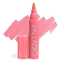 Palladio Lip Stain, Hydrating and Waterproof Formula, Matte Color Look, Long-lasting All Day Wear Lip Color, Smudge Proof Natural Finish, Precise Chisel Tip Marker, Pinky