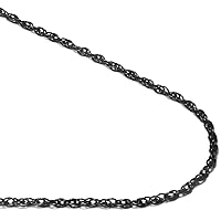 True Black Titanium 2.5MM Rope Link Necklace Chain