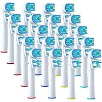 Replacement Brush Heads Compatible with OralB Braun- Best Double Clean, Pack of 20 Electric Toothbrush Replacement Heads- for Oral B Pro, 1000, 8000, 9000, Adults, Kids, Vitality, Dual Plus!