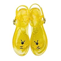 Womens Beach Jelly Shoes Summer Flat Slide Sandal Slip On Crystal Soft Hollow Flats Nonslip Soft Bottom Jelly Beach Sandal (Color : Yellow bee, Size : 36)