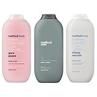 Method Body Wash Sampler Variety (Pure Peace, Sea & Surf, & Simply Nourish)