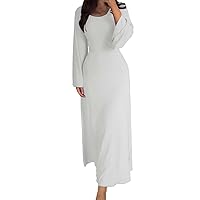 Women's 2023 Trendy Winter Sweater Dress Long Sleeve Square Neck Elegant Bodycon Ribbed Knit Dress Slim Fit Culb Midi Dress