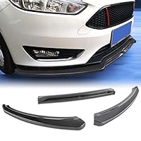 EPARTS 3 Pieces Carbon Fiber Style Look Front Bumper Lip Spoiler Splitter Body Kit Protection Fit for 2012-2018 Ford Focus