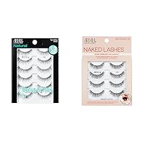 Ardell False Eyelashes, Natural 110, 5 pair + bonus pair Multipack for Eye-Lifting Effect & Strip Lashes Naked Lashes #420, 4 Pairs x 1-Pack