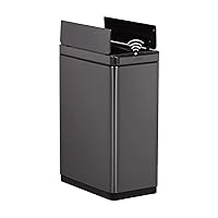 Rubbermaid Elite Stainless Steel Slim Sensor Trash Can, 11.8-Gallon, Batteries Included, Charcoal, Wastebasket for Home/Kitchen/Hotel/Lobby