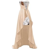 Sheath Short Camo Cocktail Prom Dresses Bridesmaid Dress High Low Satin