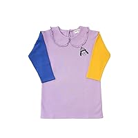 Girls' Long Sleeve Sweatshirt Dress, 100% Organic Cotton Kids' Clothing, Colorful Dress for Play
