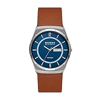 Skagen Melbye Watch for Men, Quartz movement with Stainless steel or Leather Strap