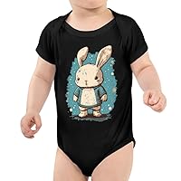 Cute Bunny Baby Jersey Onesie - Rabbit Baby Bodysuit - Cute Baby One-Piece
