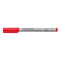 Staedtler Lumograph Non-Permanent Wet Erase Marker Pen, Fine Tip, Low Odor Colored Markers, Red, 311-2