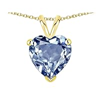 Solid 14k Gold 8mm Heart Pendant Necklace