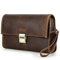 Men's Handbag Password Lock Large Capacity Hand Grab Bag Genuine Leather Men's Storage Bag