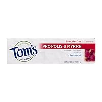 Tom's of Maine Propolis & Myrrh Natural Fluoride Free Toothpaste, Cinnamint 5.5 oz