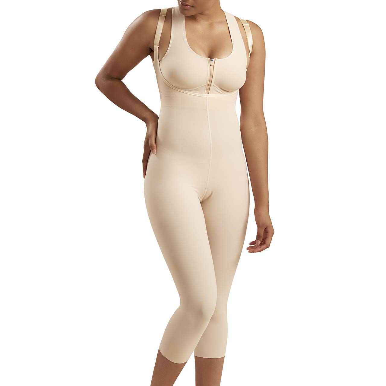 Marena Recovery Mid-Calf-Length Girdle High-Back, Stage 2 (pull on), XXS, Beige
