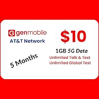 $10 Plan with 1GB 5G Data Unlimited Talk & Text 5 Months of Service on AT&T Network