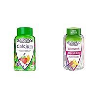 Chewable Calcium Gummy Vitamins Bone & Teeth Support with Women's 50+ Multivitamin Daily Gummies