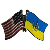 Wholesale Pack of 3 USA American & Ukraine Trident Wavy Flag Motorcycle Hat Cap lapel Pin