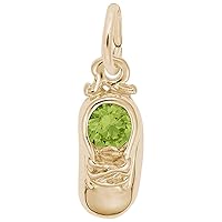 Rembrandt Charms Baby Shoe Charm with Simulated Peridot