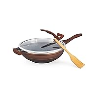 MEIYITIAN Woks Stir-Fry Pans Maifan Stone Nonstick Pan Wok Smokeless Frying Pan Universal Wok