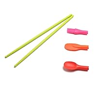 Mommy’s Table Reusable Silicone Sushi Chopsticks with Mini Spatula, Mini Spoon and Mini Brush | Non-Slip, Easy to Hold, Lightweight & Dishwasher Safe