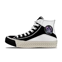 Popular Graffiti (52),Black Custom high top lace up Non Slip Shock Absorbing Sneakers Sneakers with Fashionable Patterns