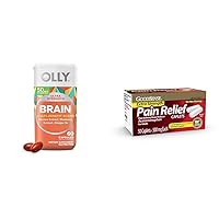 OLLY Ultra Strength Brain Softgels and GoodSense Extra Strength Pain Relief Acetaminophen Caplets, 60 Count and 50 Count